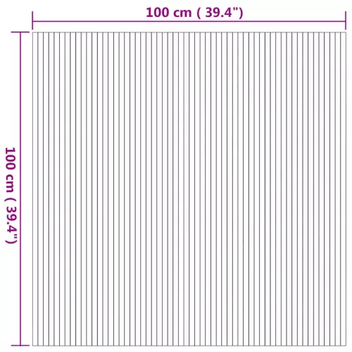 Négyszögletű természetes bambusz szőnyeg 100 x 100 cm