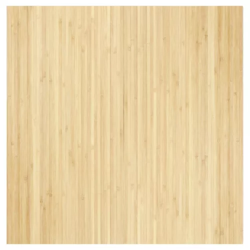 Négyszögletű világos természetes bambusz szőnyeg 100 x 100 cm