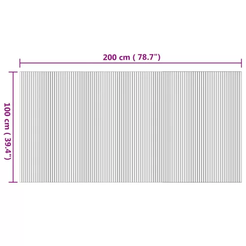 Négyszögletű természetes bambusz szőnyeg 100 x 200 cm