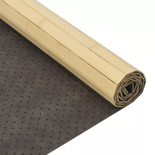 Négyszögletű világos természetes bambusz szőnyeg 100 x 200 cm