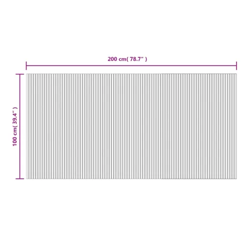 Négyszögletű világos természetes bambusz szőnyeg 100 x 200 cm