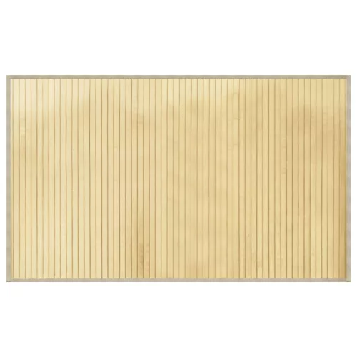 Négyszögletű világos természetes bambusz szőnyeg 60 x 100 cm