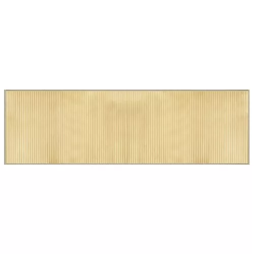 Négyszögletű világos természetes bambusz szőnyeg 60 x 200 cm