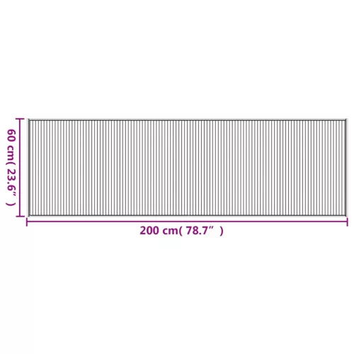 Négyszögletű világos természetes bambusz szőnyeg 60 x 200 cm
