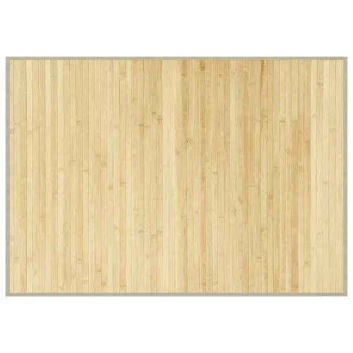 Négyszögletű világos természetes bambusz szőnyeg 70 x 100 cm