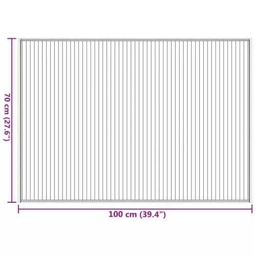 Négyszögletű világos természetes bambusz szőnyeg 70 x 100 cm