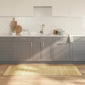   Négyszögletű világos természetes bambusz szőnyeg 70 x 200 cm