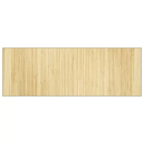 Négyszögletű világos természetes bambusz szőnyeg 70 x 200 cm