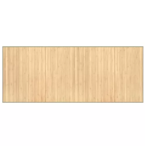 Négyszögletű világos természetes bambusz szőnyeg 80 x 200 cm