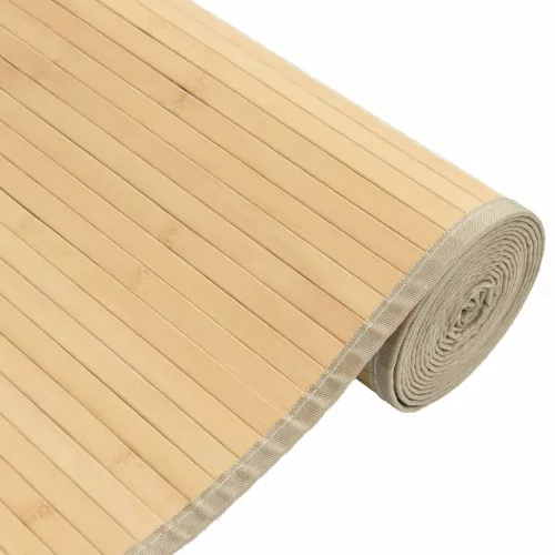 Négyszögletű világos természetes bambusz szőnyeg 80 x 200 cm