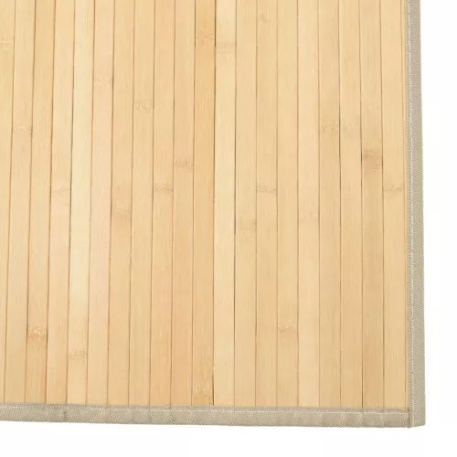 Négyszögletű világos természetes bambusz szőnyeg 80 x 300 cm