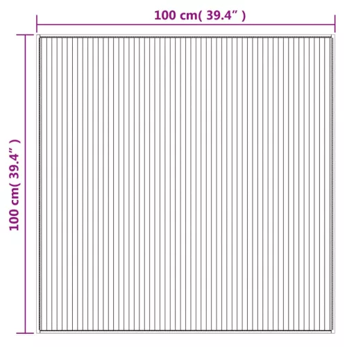 Fekete bambusz négyzet alakú szőnyeg 100 x 100 cm