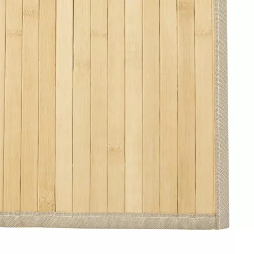 Világos természetes bambusz négyzet alakú szőnyeg 100 x 100 cm