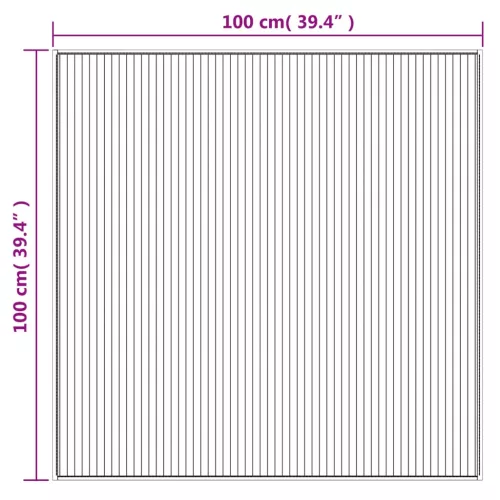 Világos természetes bambusz négyzet alakú szőnyeg 100 x 100 cm