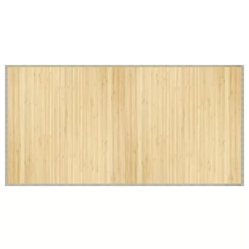 Négyszögletű világos természetes bambusz szőnyeg 100 x 200 cm