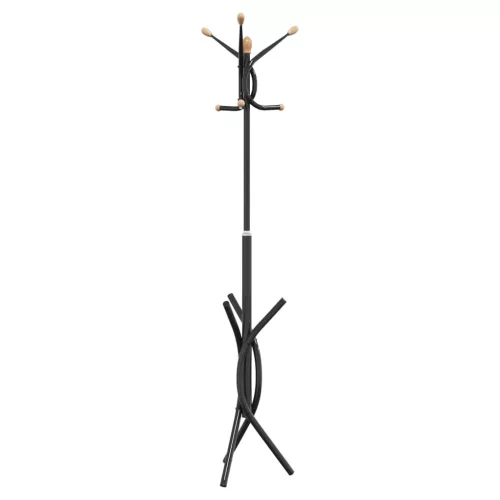Fekete porszórt vas ruhafogas 176 cm