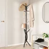Fekete porszórt vas ruhafogas 176 cm