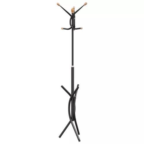 Fekete porszórt vas ruhafogas 176 cm
