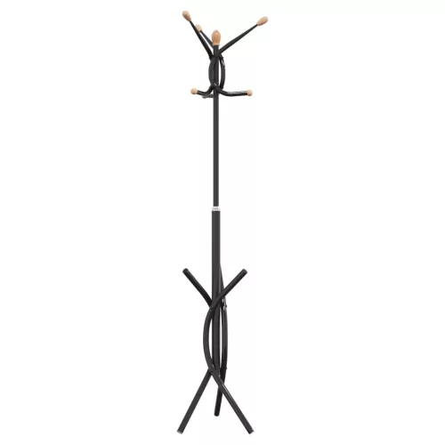 Fekete porszórt vas ruhafogas 176 cm