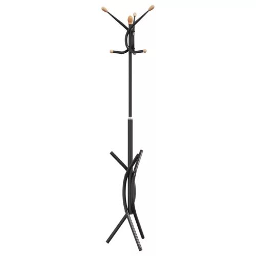 Fekete porszórt vas ruhafogas 176 cm