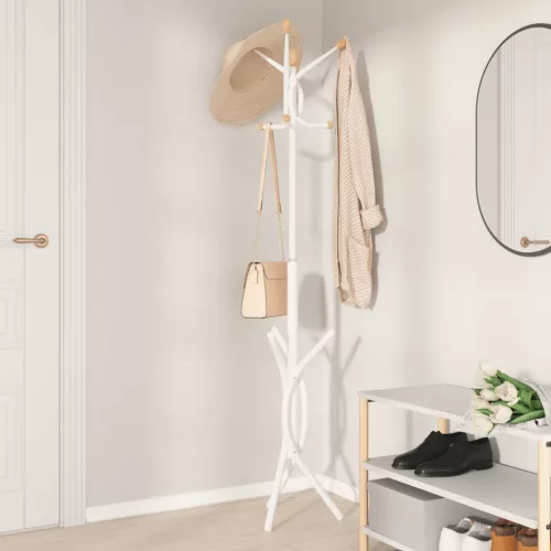 Fehér porszórt vas ruhafogas 176 cm
