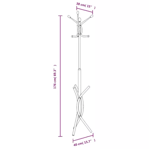 Fehér porszórt vas ruhafogas 176 cm