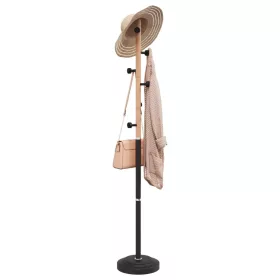 Fekete porszórt vas ruhafogas 177 cm