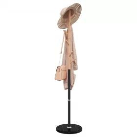 Fekete porszórt vas ruhafogas 172 cm