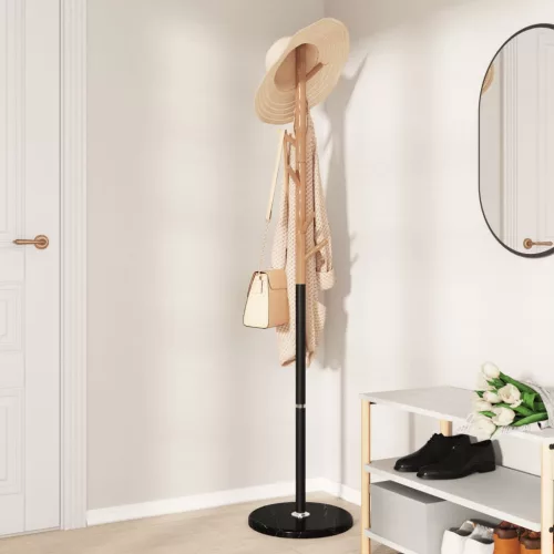 Fekete porszórt vas ruhafogas 172 cm