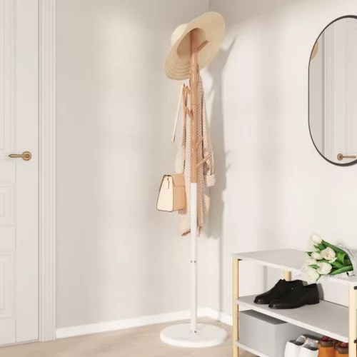 Fehér porszórt vas ruhafogas 172 cm