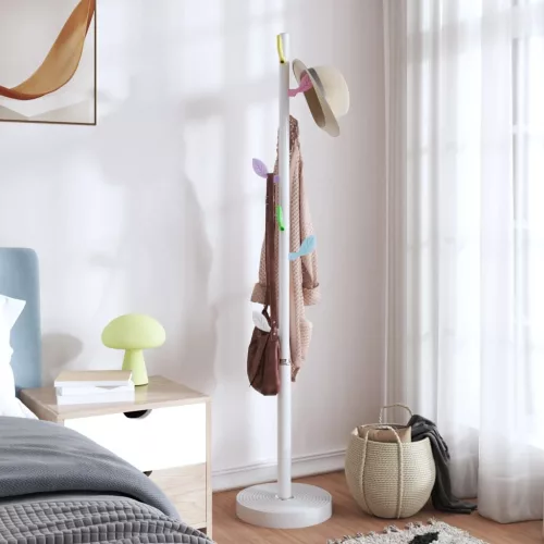 Fehér porszórt vas ruhafogas 172 cm