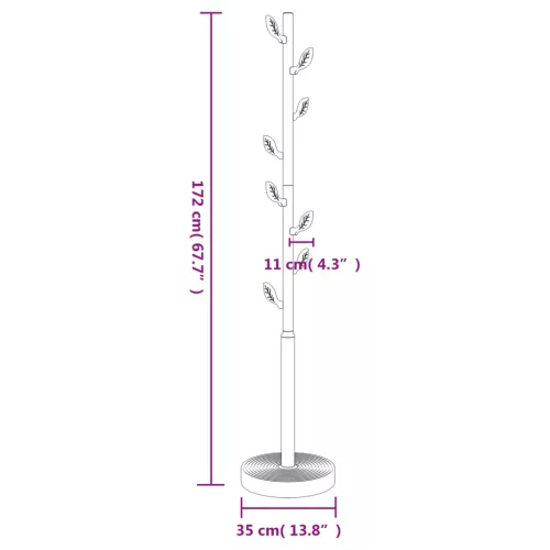 Fehér porszórt vas ruhafogas 172 cm