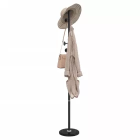 Fekete porszórt vas ruhafogas 176 cm