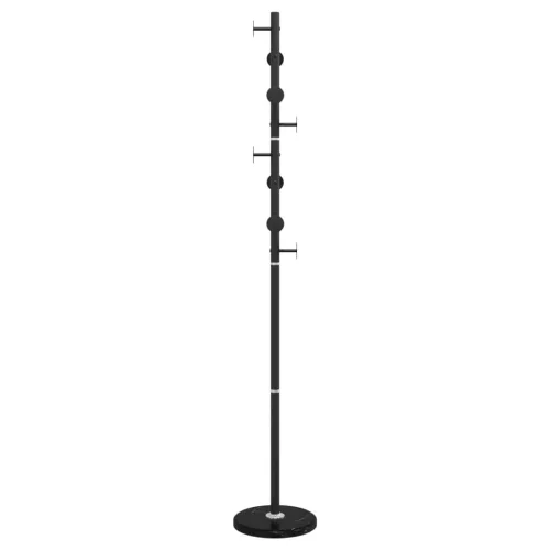 Fekete porszórt vas ruhafogas 176 cm