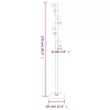 Fekete porszórt vas ruhafogas 176 cm