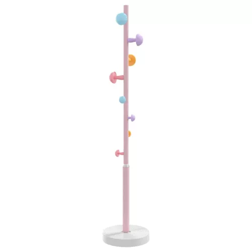 Rózsaszínű porszórt vas ruhafogas 172 cm
