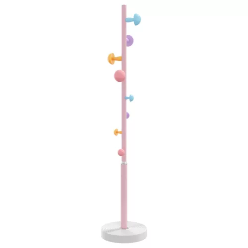 Rózsaszínű porszórt vas ruhafogas 172 cm