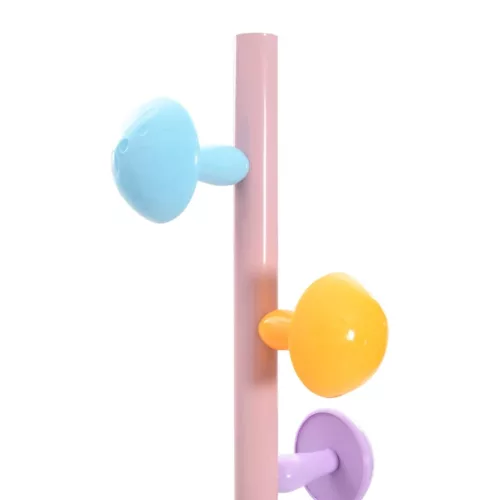 Rózsaszínű porszórt vas ruhafogas 172 cm