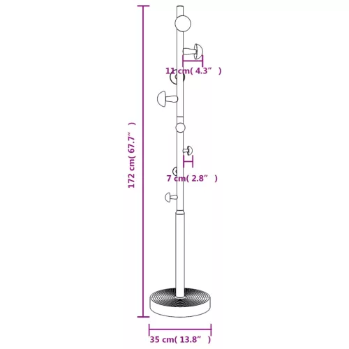Kék porszórt vas ruhafogas 172 cm