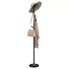 Fekete porszórt vas ruhafogas 175 cm