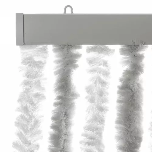 Világosszürke és fehér zsenília rovarfüggöny 100x220 cm