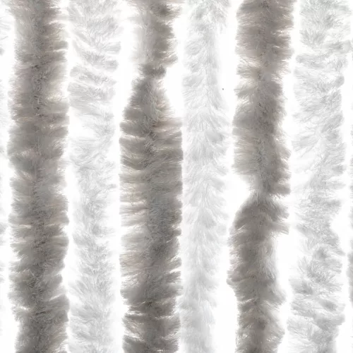 Világosszürke és fehér zsenília rovarfüggöny 100x220 cm