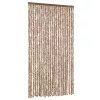 Bézs és sötétbarna zsenília rovarfüggöny 100 x 200 cm
