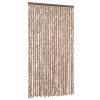 Bézs és sötétbarna zsenília rovarfüggöny 100 x 230 cm