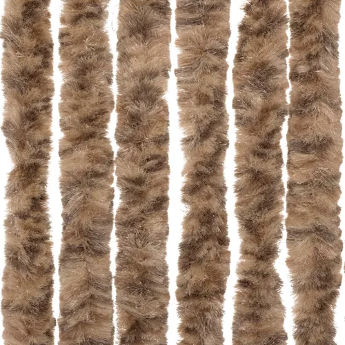 Bézs és sötétbarna zsenília rovarfüggöny 100 x 230 cm