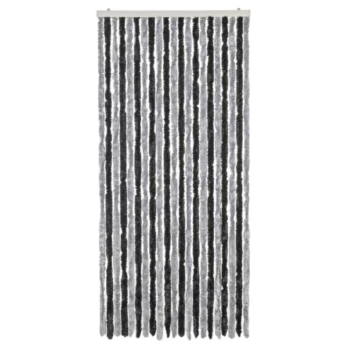 Szürke és fekete zsenília rovarfüggöny 90x220 cm