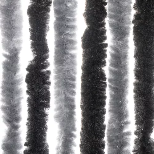 Szürke és fekete zsenília rovarfüggöny 90x220 cm