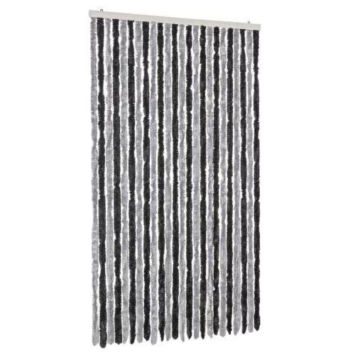 Szürke és fekete zsenília rovarfüggöny 100x220 cm