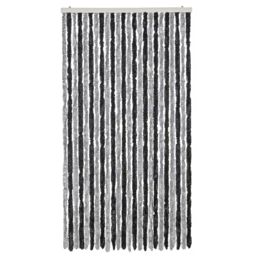 Szürke és fekete zsenília rovarfüggöny 100x220 cm