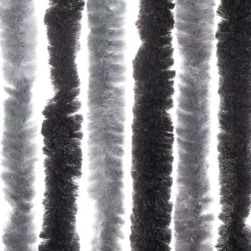 Szürke és fekete zsenília rovarfüggöny 100x220 cm